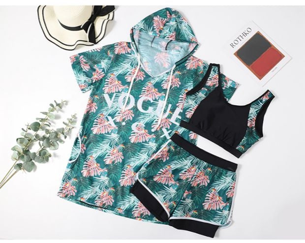 Ladies' 3-Piece holiday wear,Swimwear Floral Set