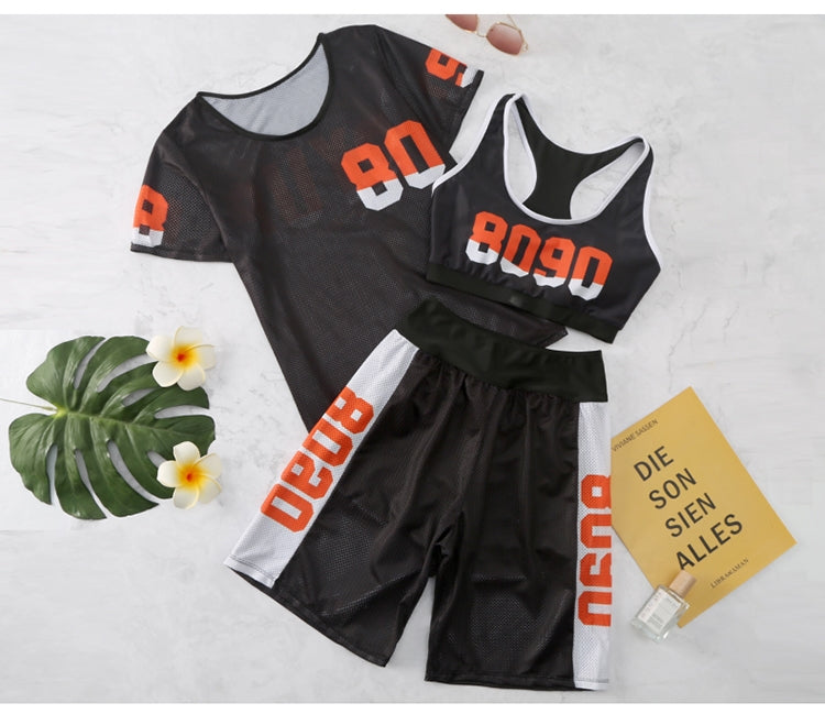 3-piece holiday wear,swimsuit, 8090 Black