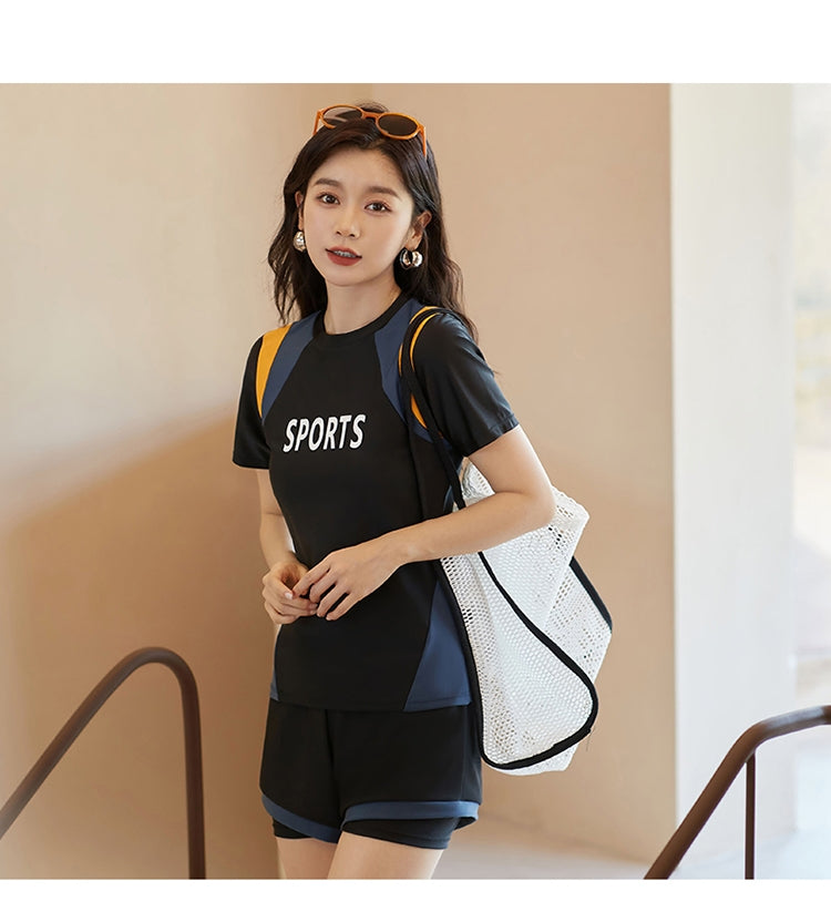 2-Piece holiday wear, Swimsuit, sport wear, black