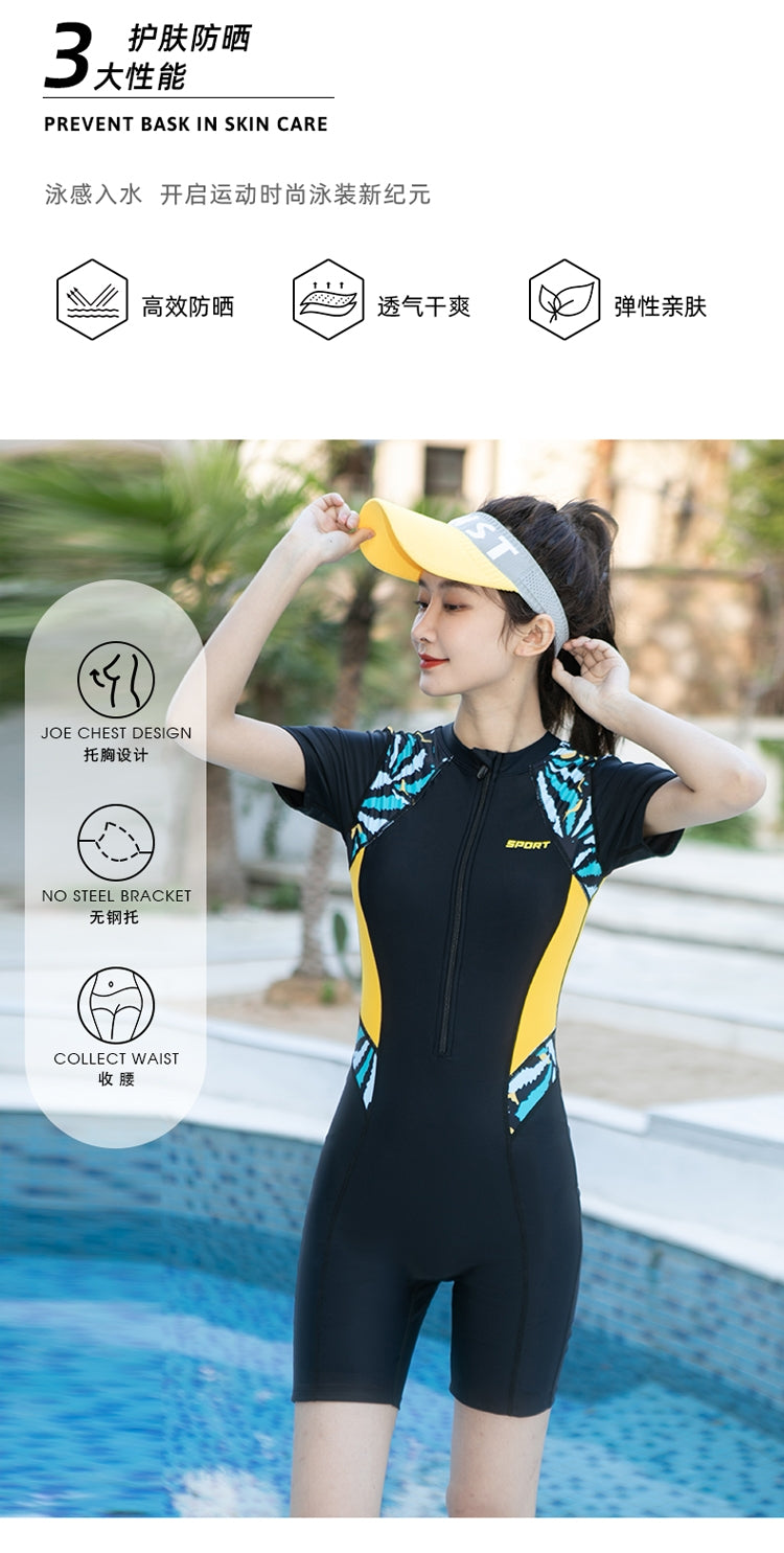 one-piece swimsuit, Black
