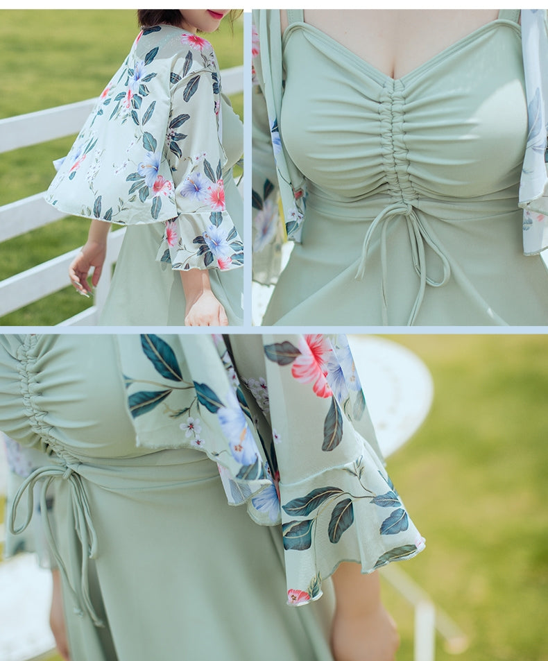 3-piece holiday wear,swimsuit, Green