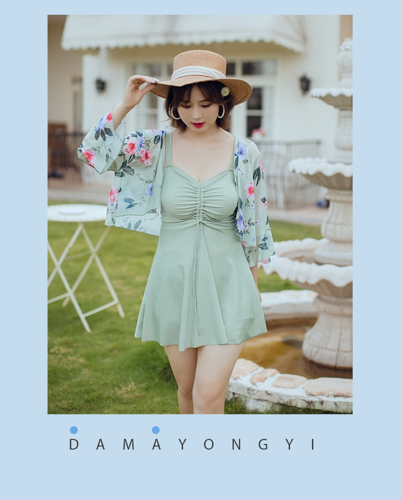 3-piece holiday wear,swimsuit, Green