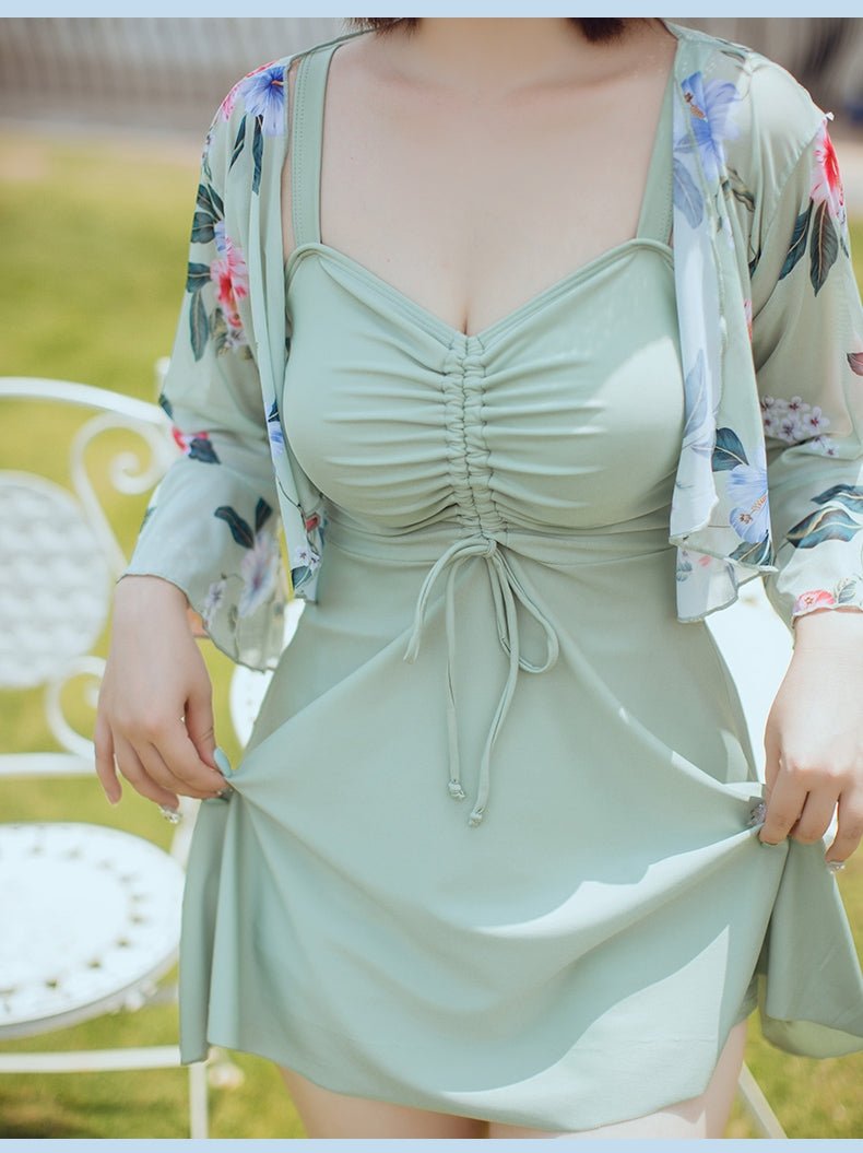 3-piece holiday wear,swimsuit, Green