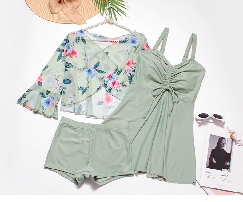 3-piece holiday wear,swimsuit, Green