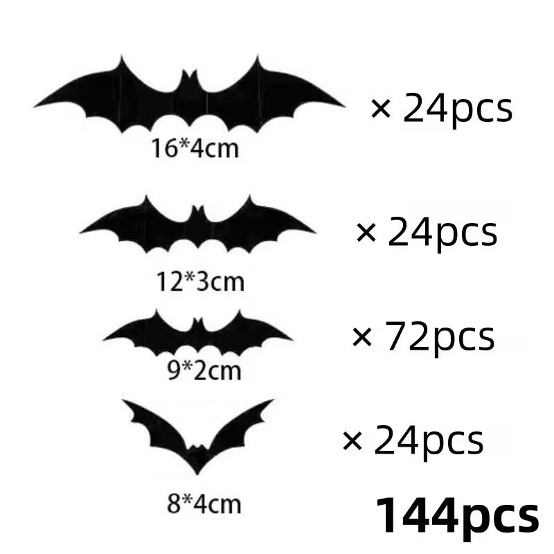 3D Black PET Bat Halloween Decorations