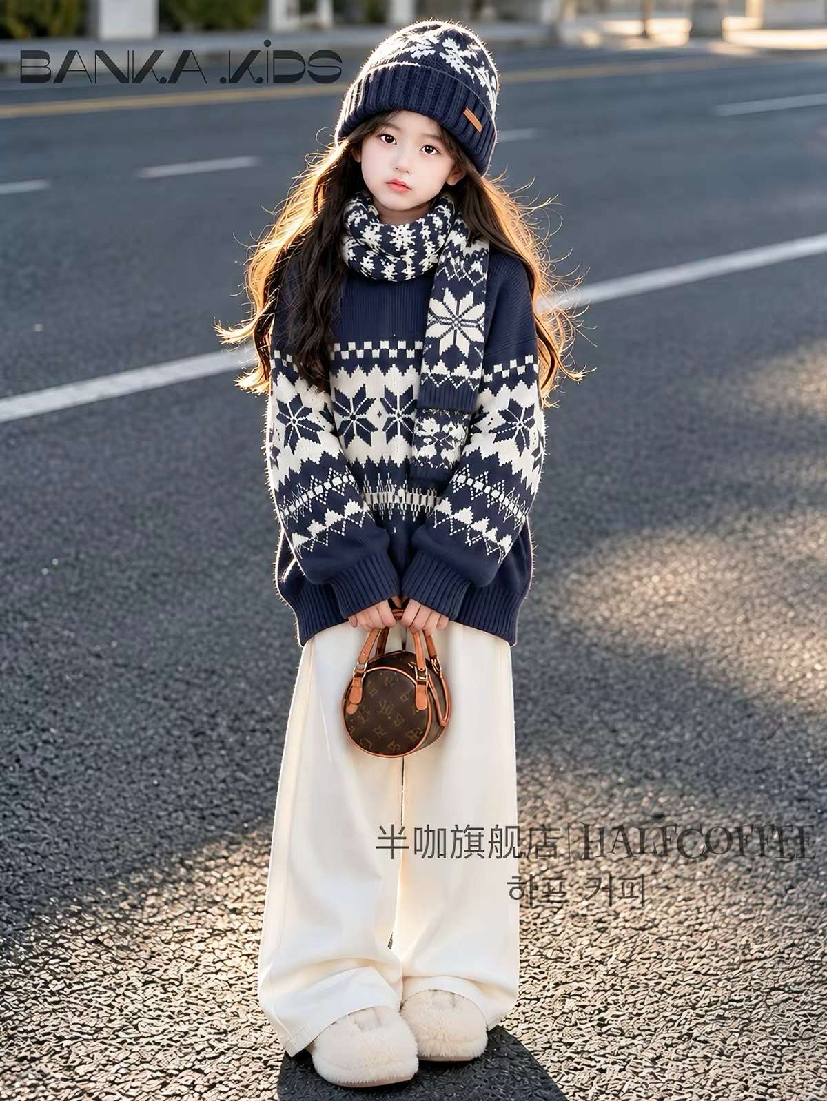 2026 New Winter Kids Jumper / Knitted Sweater, Big Kids Red New Year Outfit